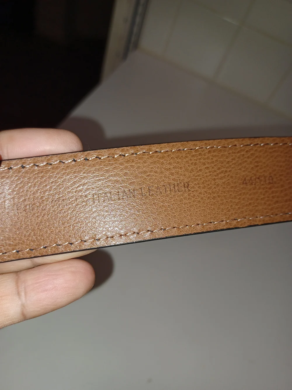 Nwt Men's Warehouseb Black Italian Leather Belt with Brass Buckle